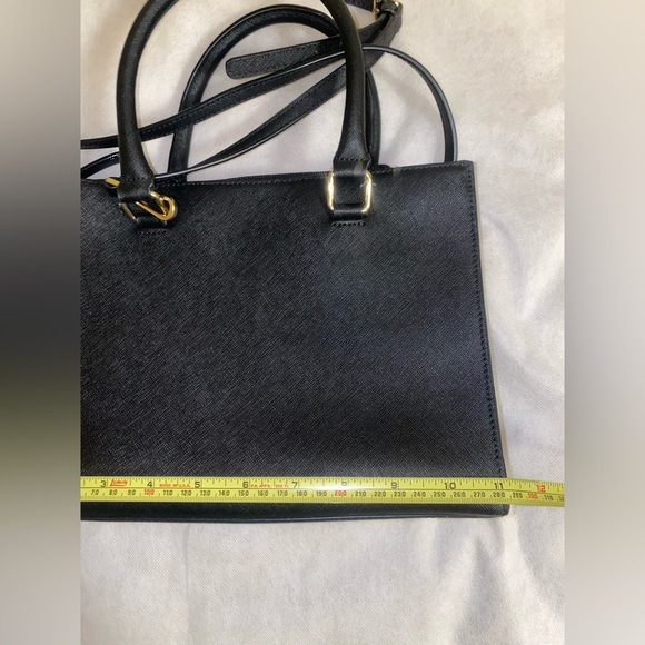 Calvin Klein Black Structured Shoulder Bag with Gold Accents - Picture 4 of 6